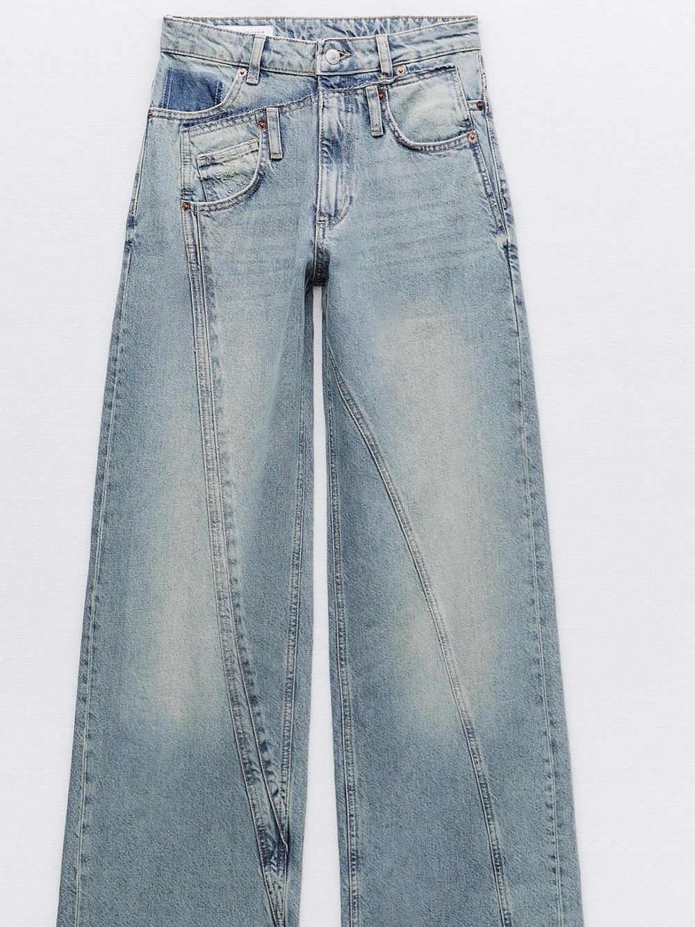 Zara Light Wash Wide-Leg Jeans